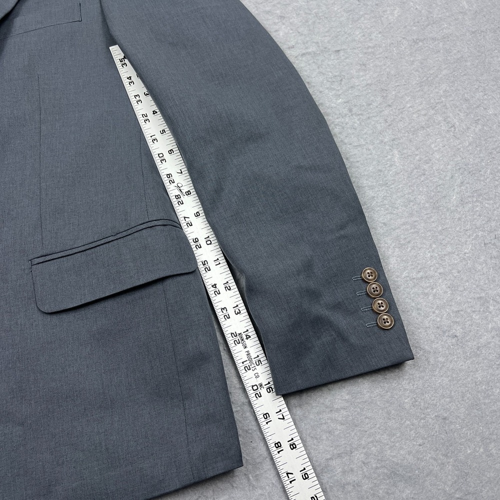 Haggar Blazer Mens 38R‎ Gray Two Button Vented Smart Wash Suit Jacket Slim Fit - Picture 14 of 16
